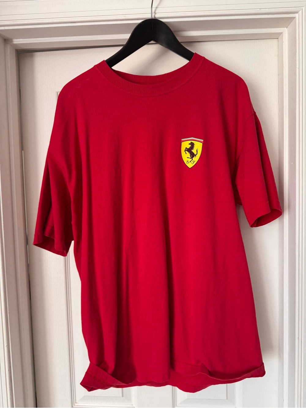 Ferrari Red Crewneck Tee with Black Tag